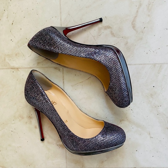 Christian Louboutin Lady Glitter Filo 120 Silver Metallic Pumps Heels size 6/36 - Picture 2 of 12